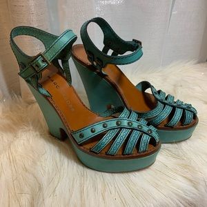Marc Jacobs Teal Platform Block heel